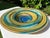 Vintage Handcrafted Art Glass Charger Bowl in Blue, Teal & Amber Swirl Glaze For Sale In Naples, FL - Image 6 of 11