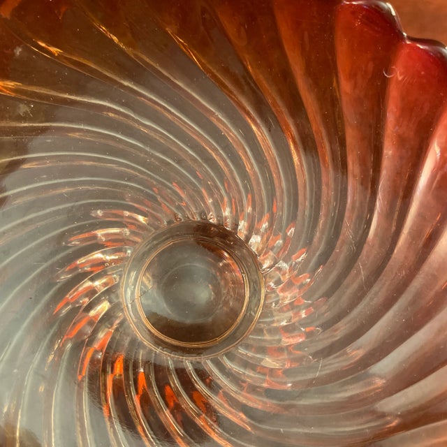 Baccarat Red Baccarat Crystal Swirl and Scallop Compote For Sale - Image 4 of 5