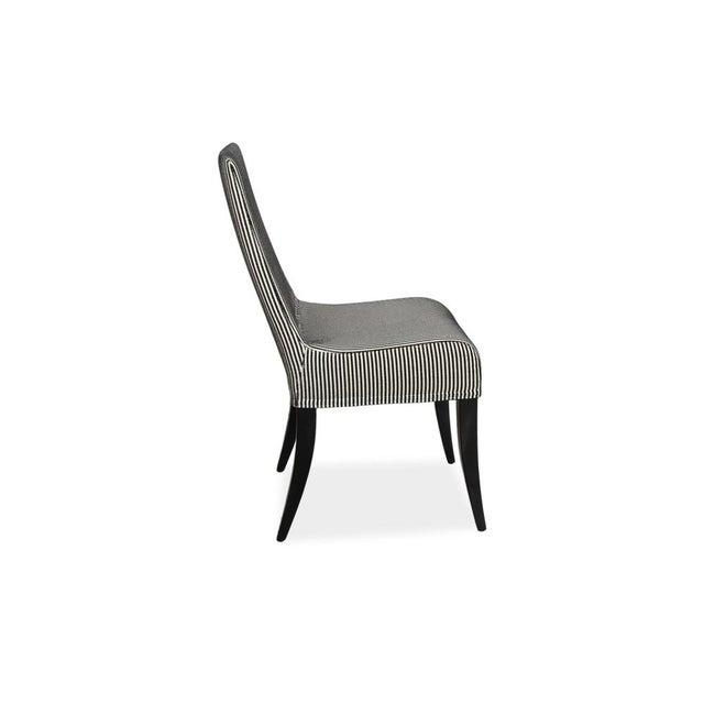 Black Isis Fabric Chair with Black and White Striped Pattern from Wittmann, Set of 8 For Sale - Image 8 of 12