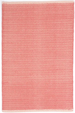 Dash & Albert by Annie Selke Herringbone Coral Woven Cotton Rug, 2' x 3'