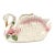 Vintage Pink and Gold Lusterware Ceramic Large Swan Planter Centerpiece For Sale