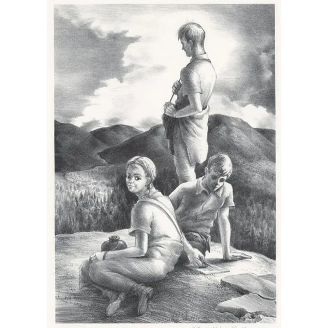 Figurative 1943 Victoria Huntley Figural Mountain Top Lithograph For Sale - Image 3 of 3