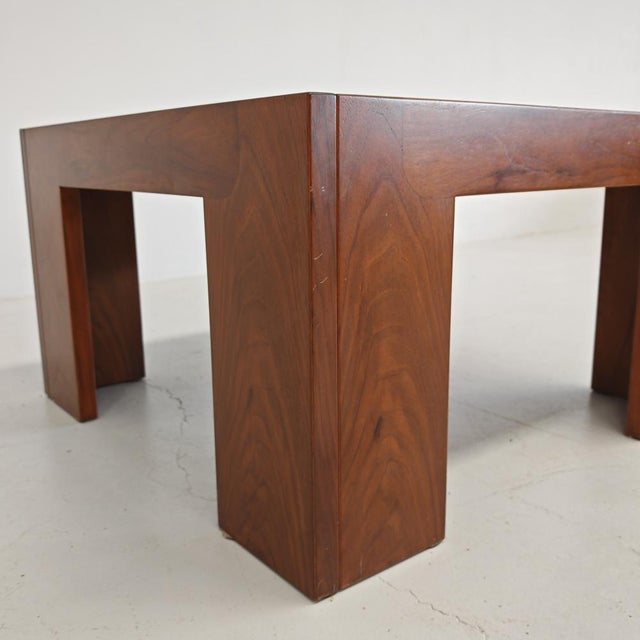 Vintage Square Walnut Coffee Table, 1970s For Sale - Image 6 of 18