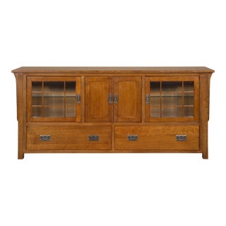 Crafters and Weavers Mission Quarter Sawn Oak Tv Stand - Michael's Cherry For Sale