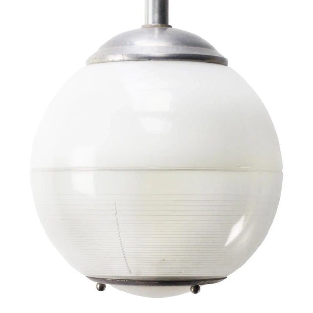 Holophane Vintage French Glass Pendant by Holophane, 1950s For Sale - Image 4 of 9