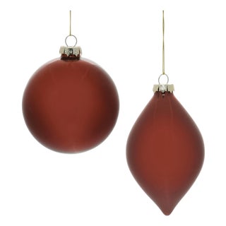 Red Glass Ball Ornament (Set of 6) For Sale