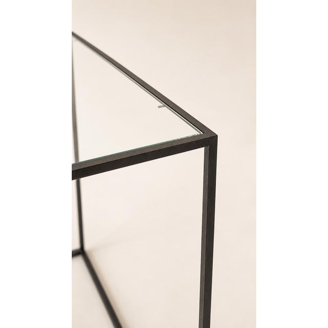 Industrial Vintage Coffee Table in Metal and Glass, 1990 For Sale - Image 3 of 4