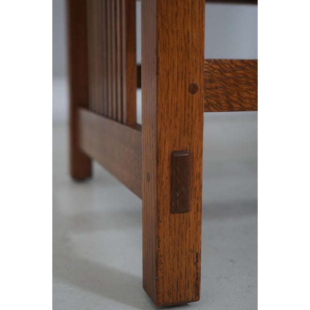 Stickley Mission Oak Spindle Settee Loveseat For Sale - Image 10 of 18