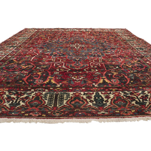 Modern Antique Persian Bakhtiari Rug -10'02 X 11'10 For Sale - Image 3 of 10