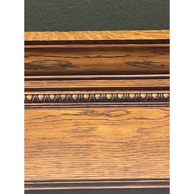 Late 1800s Renaissance Revival Solid Oak Mirrored Back Bar With Columns & Pabst Blue Ribbon Inscriptions For Sale - Image 9 of 13