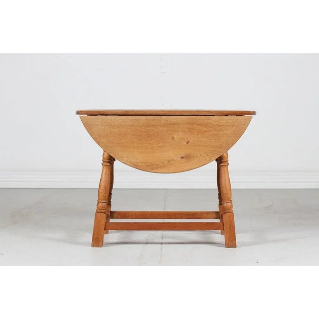 Danish Brutalist Drop-Leaf Coffee Table in Oak, 1940s For Sale - Image 6 of 11