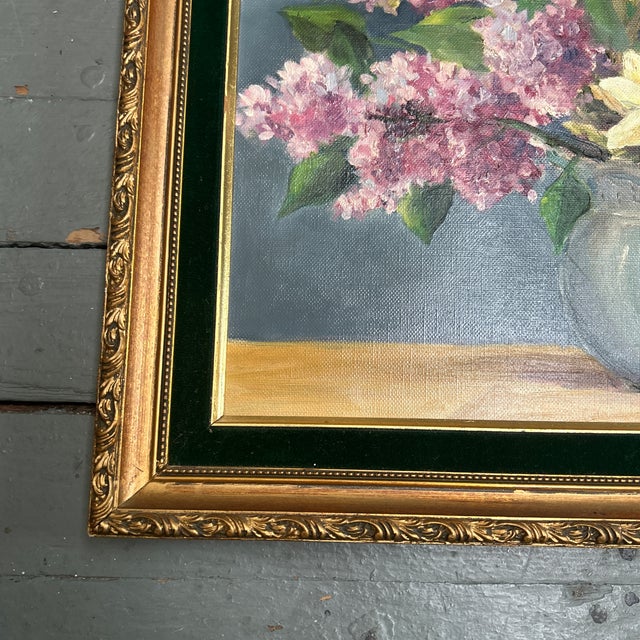 1960’s Original Floral Still Life Painting “Spring Flowers” For Sale - Image 4 of 6