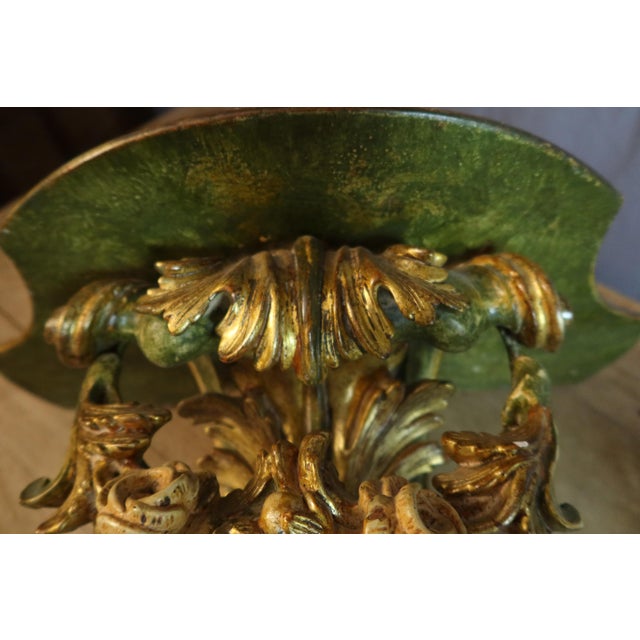Gold 20th-Century Painted and Gilded Wooden Console Tables, 1960s, Set of 2 For Sale - Image 8 of 13