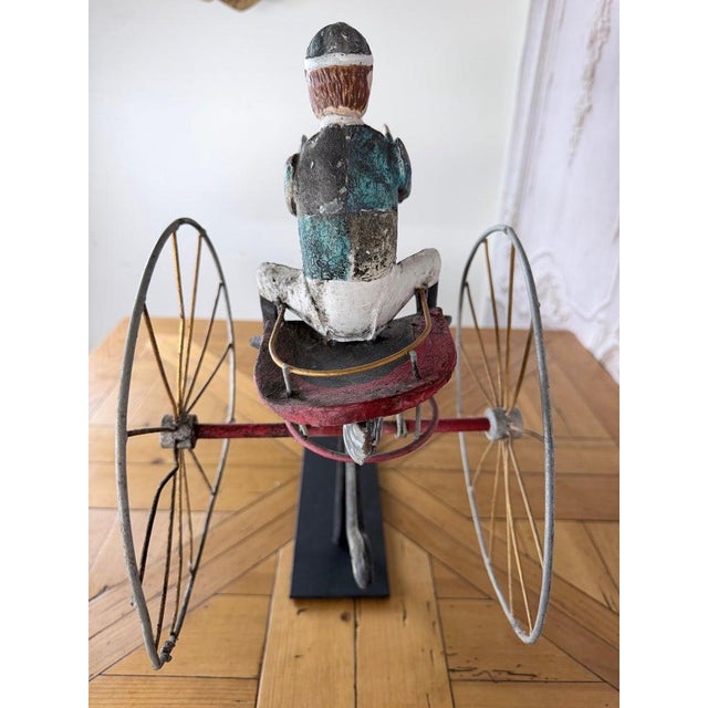 Metal American Folk Art Painted Metal Horse & Sulky Weathervane For Sale - Image 7 of 13