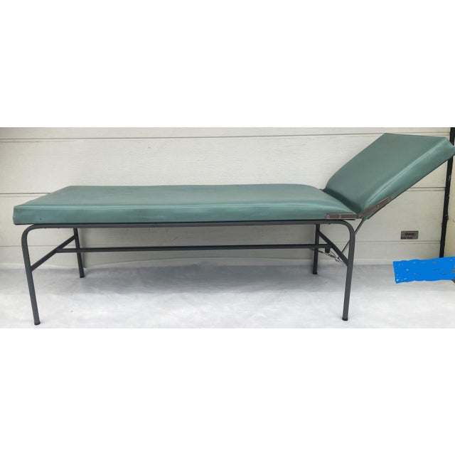 Metal Mid-Century Modern Industrial Medical Couch with Adjustable Headrest, 1960s For Sale - Image 7 of 17