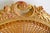 1940s French Louis XVI Style Fauteuil Chair Giltwood Frame Cane Oval Back Blue Fabric For Sale - Image 13 of 15