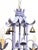 Metal Darlingest Petite Vintage Italian Tole Faux Bamboo Pagoda Lavender Chandelier ~ Rewired ~ Restored ~ Rejuvenated ~ Ready to Hang ~ For Sale - Image 7 of 12