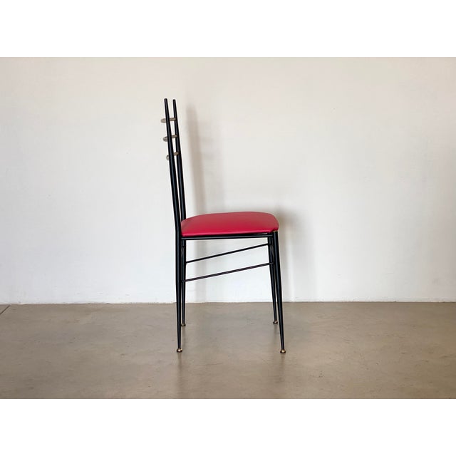 Iron and Brass Chairs, 1960s, Set of 6 For Sale - Image 6 of 18