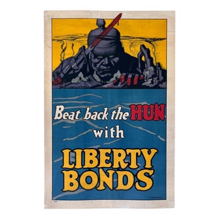 WW1 Original Poster Beat Back the Hun with Liberty Bonds by Frederick Strothmann, 1918 For Sale