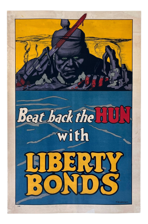 WW1 Original Poster Beat Back the Hun with Liberty Bonds by Frederick Strothmann, 1918