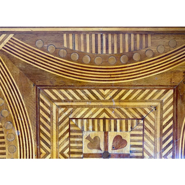 Mid 20th Century Game Table With Card Icon Inlay For Sale - Image 10 of 10