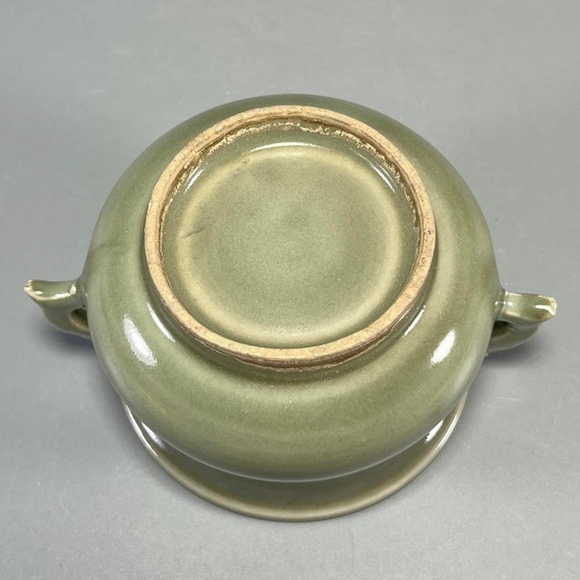 Early 20th Century Vintage Chinese Celadon Porcelain Incense Burner | One of a Kind For Sale - Image 5 of 5