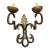 1900s Two-Arm French Wall Sconces With Gold-Leafed Bobeches - Pair For Sale