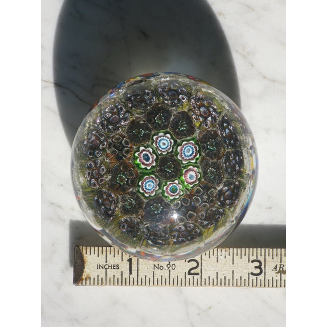 Paperweight Vintage Millefiori Art Glass Hand Made For Sale - Image 12 of 16