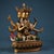 1980s Tibetan Gilt Painted Bronze Ushnishavijaya (Vijaya) Statue, Three‑Face Eight‑Armed Buddhist Goddess Sculpture For Sale - Image 4 of 10