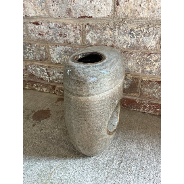 Ceramic Mid 20th Century Gray Ceramic Vase For Sale - Image 7 of 12