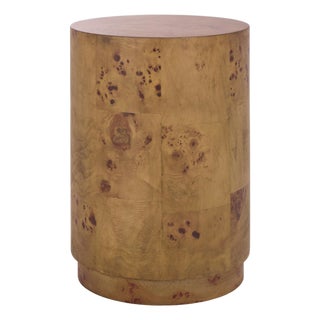 Siya Burl Round Accent Table in Brown For Sale