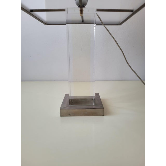 Acrylic Glass and Metal Table Lamp, Italy, 1970s For Sale - Image 9 of 18