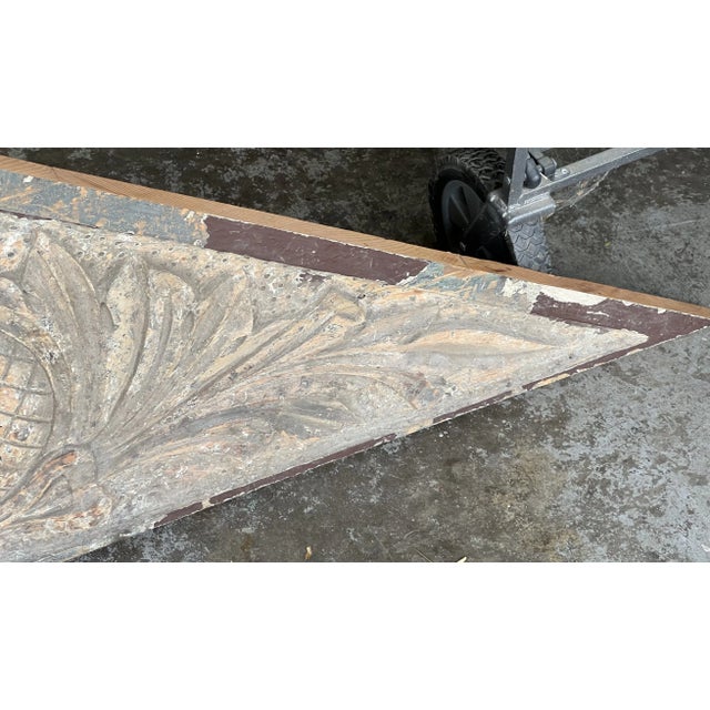 French Carved Wood Pinapple Wall Pediment For Sale In Chicago - Image 6 of 11