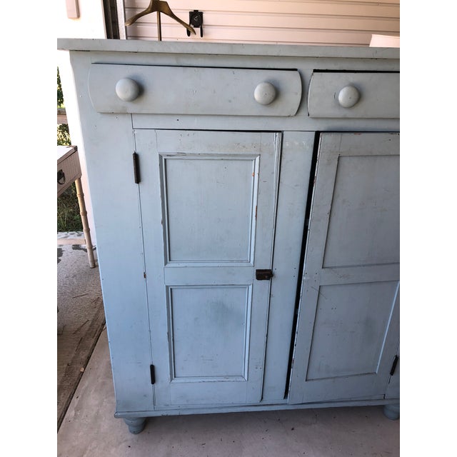 Antique Primitive Blue Painted Jelly Chairish