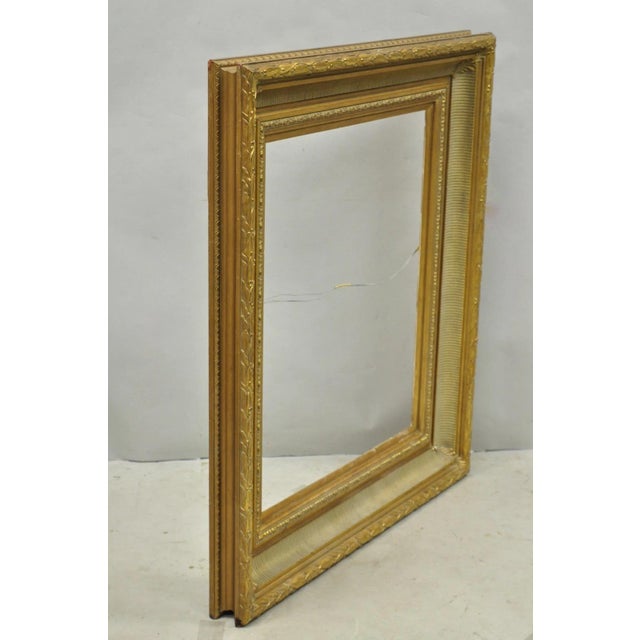 Vintage Large 42x36 French Louis XV Style Gold Gilt Wall Art Picture Frame For Sale - Image 10 of 18