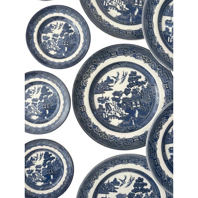 Blue Late 20th Century Blue Willow Johnson Brothers- Made in England Dish Set - A Set of 41 Pieces For Sale - Image 8 of 11