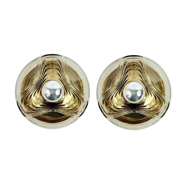 Glass Wave Futura Wall Lamps by Koch & Lowy for Peill & Putzler, Germany, 1970s, Set of 2 For Sale - Image 10 of 10