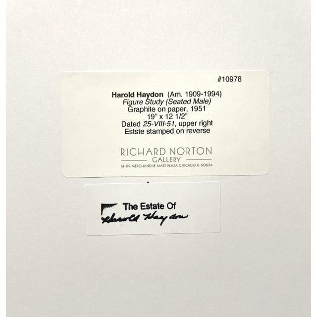 1950s Vintage Male Erotica, Black & White Figure Study by Artist Harold Haydon For Sale - Image 5 of 5