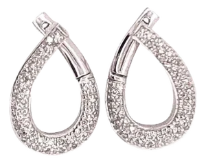 14 Karat White Gold Latch Back Earrings With .50 Total Diamond Weight