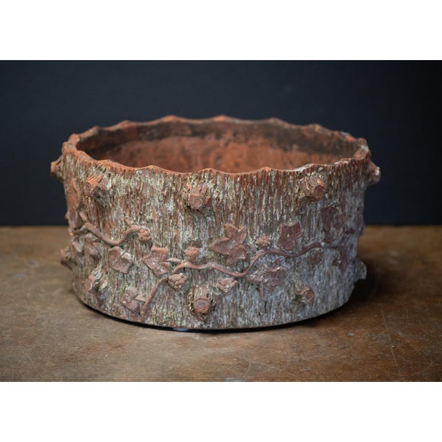 Faux Bois Garden Planter Pot of Terracotta From the Royal Potteries, England For Sale - Image 9 of 11