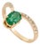 Handmade 14k Yellow Gold Natural Oval Emerald Diamond Bypass Ring Size 6 For Sale