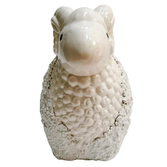 1970s 1970s Vintage White Ceramic Ram Sheep Figurine For Sale - Image 5 of 7