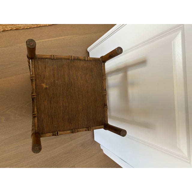 Wood Vintage Faux Bamboo Magazine Rack For Sale - Image 7 of 12