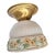 Frosted Fluted and Roping Pattern With Botanical Motif on Old Brass Holder, Circa 1920 For Sale