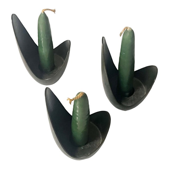 Mid-Century Scandinavian Bronze Candle Holders ( 3 ) For Sale