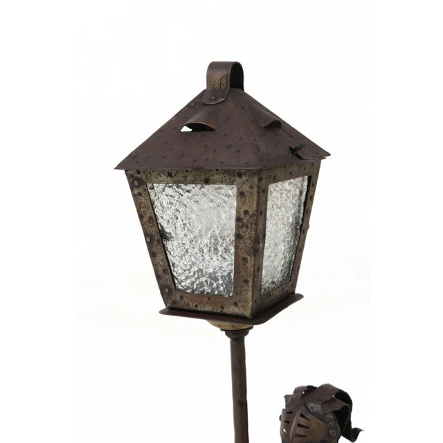 Arts & Crafts Knight Patinated Metal Table Lamp by Hugo Berger for Goberg, 1920s For Sale - Image 13 of 14