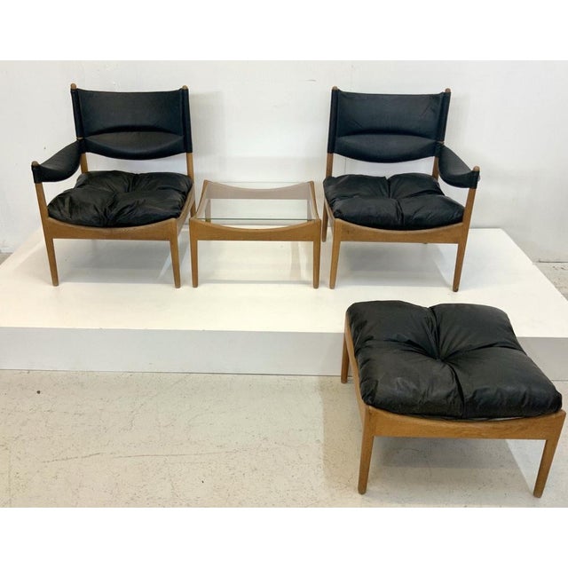 Mid-Century Modus Armchair, Table & Stool in Oak by Kristian Solmer Vedel for Soren Willadsen, Denmark, 1960s, Set of 4 For Sale - Image 10 of 18