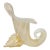 Murano Seguso Vintage 1950s Gold Flecks Opalescent White Italian Art Glass Cornucopia Sculptural Vase For Sale