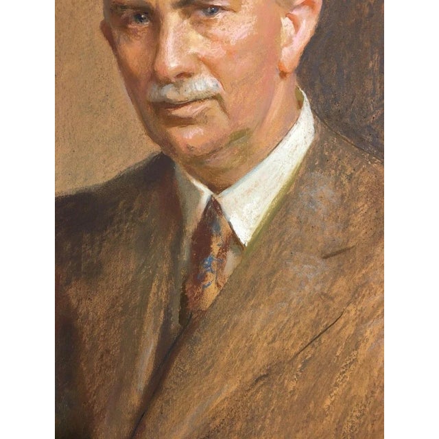 Reusing Fritz, Portrait of a Gentleman with Cigarillo, 1940, Pastel For Sale - Image 10 of 13