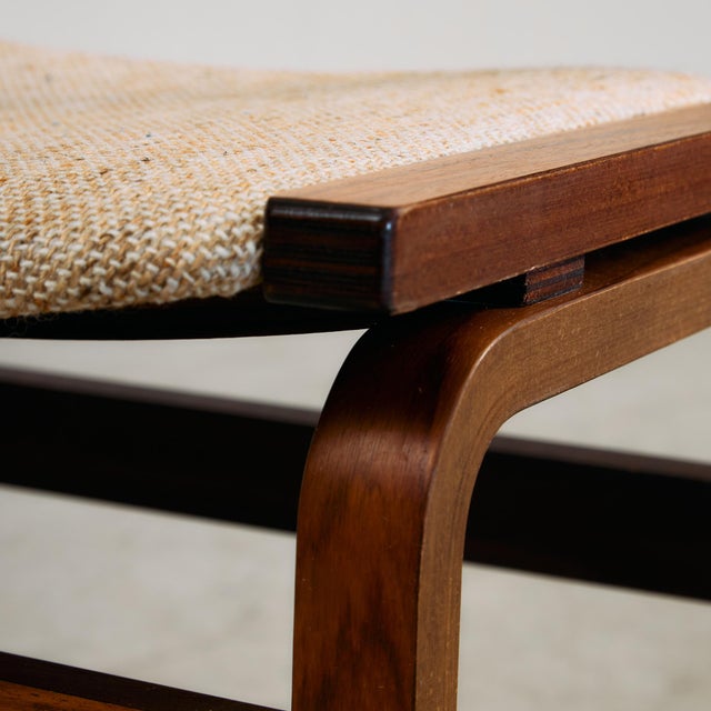 Mid-Century Bentwood Chair Set in Stained Beech with Wool Upholstery, Set of 4 For Sale - Image 13 of 18